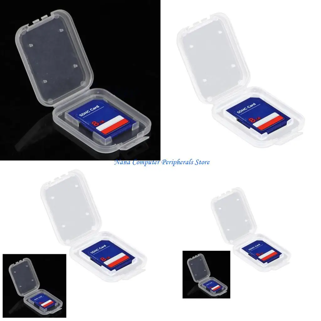 F68C 10PCS軽量クリア標準SD SDHCメモリカードケースストレージホルダーボックス