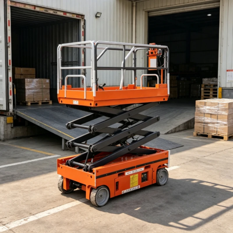 Low Floor Entry Electric Mobile Lift Table Battery Hydraulic Scissor Cart Warehouse Bottom Cargo Loading Equipment