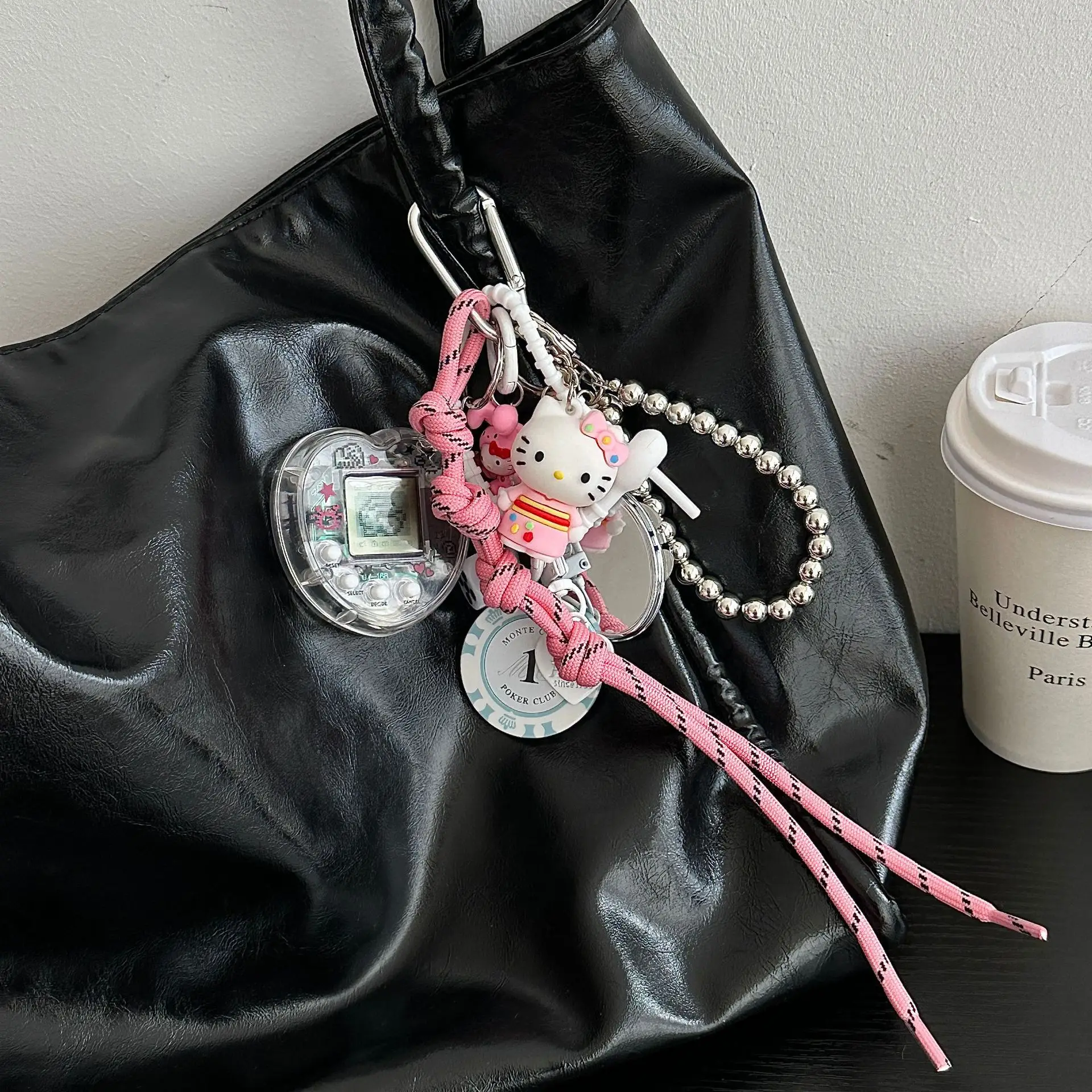 

MINISO креативный мультфильм девушка сердце котенок игровой автомат сумка подвеска украшение милый порошок альпинистская веревка ниша брелок