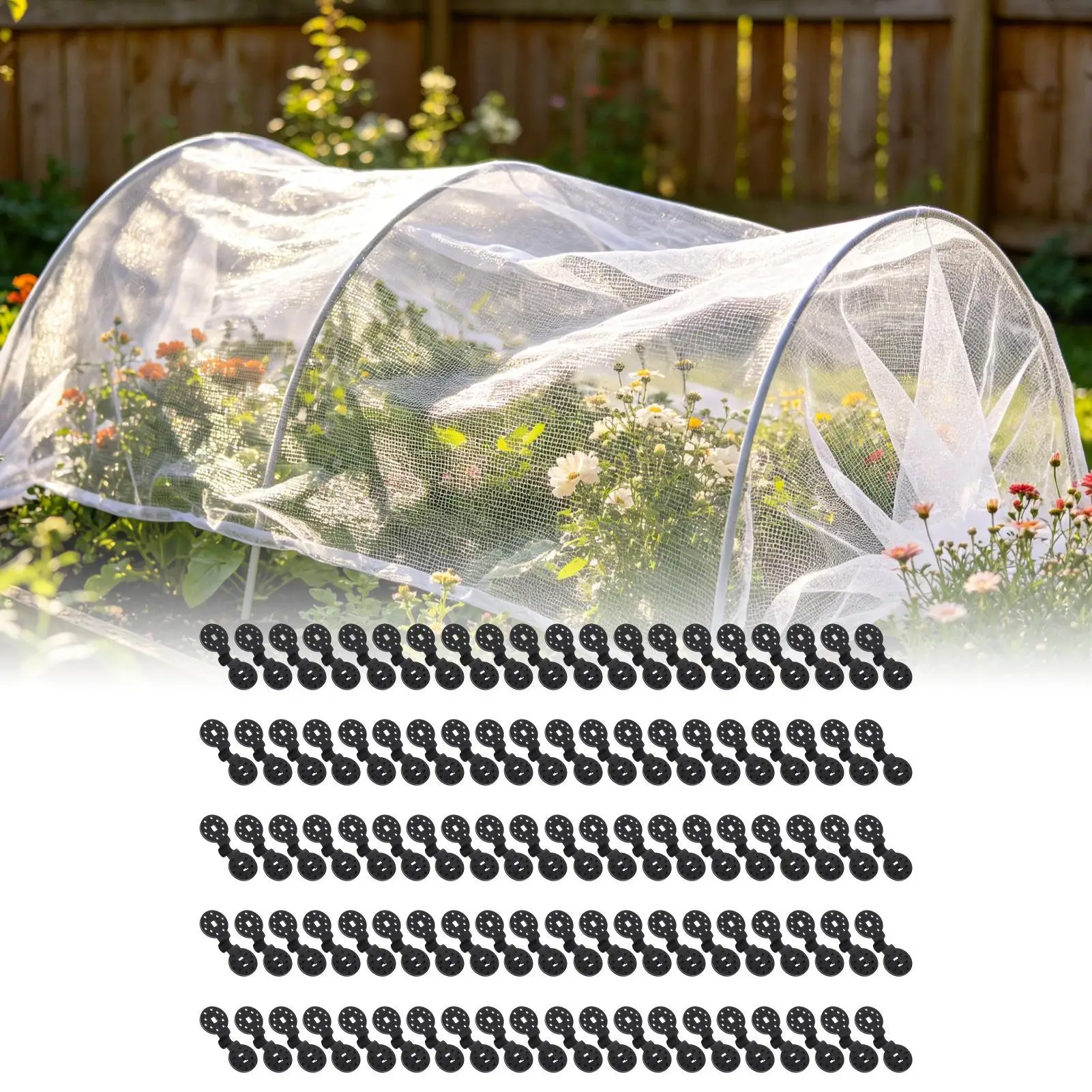 Garden Tarp Clips 100 Pieces Heavy Duty Shift-Proof Greenhouse Shade Net Clips For Gardening Greenhouse Orchard Backyard Porch
