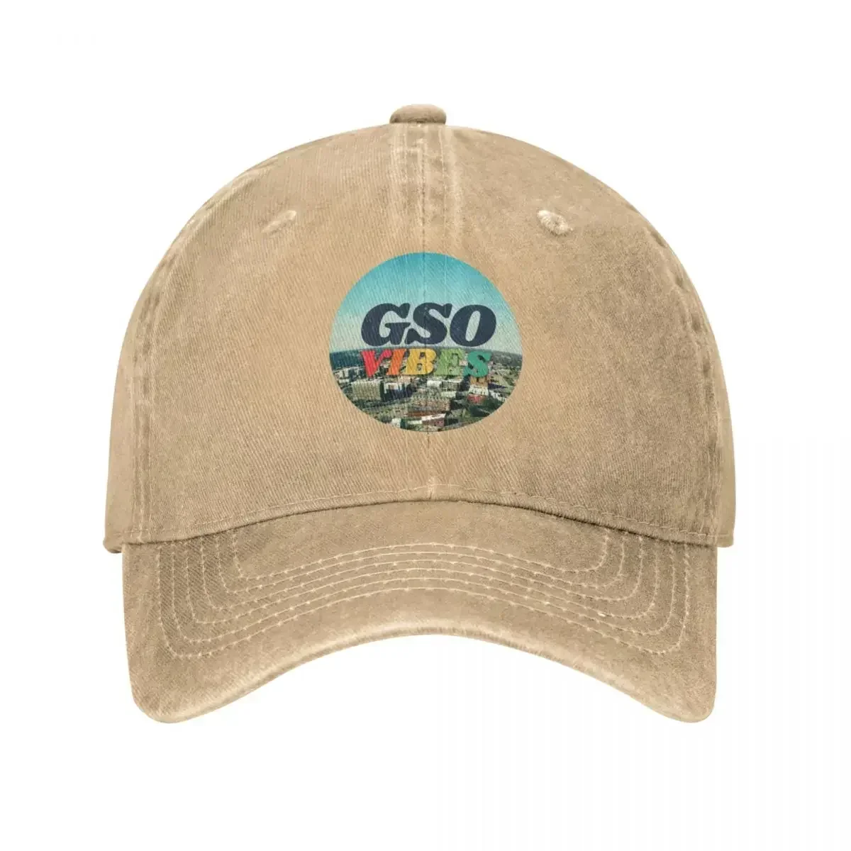 

2023 New GSOVIBES Sticker Design - Rainbow Lettering, Greensboro Skyline Cap Cowboy Hat Golf Hats Hats For Women Men's