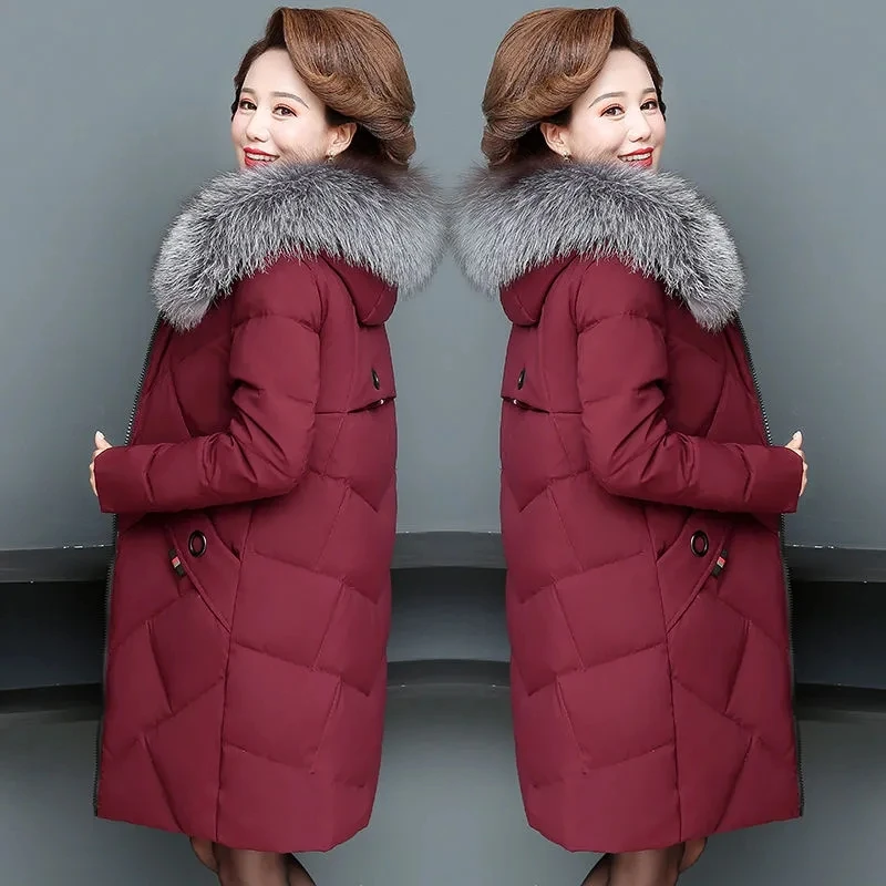 Middle-Aged Women Winter Cotton Coat 2023 New Warm Thicken Down Cotton Coat Mother Women Winter Jacket Plus Size Women Outwear