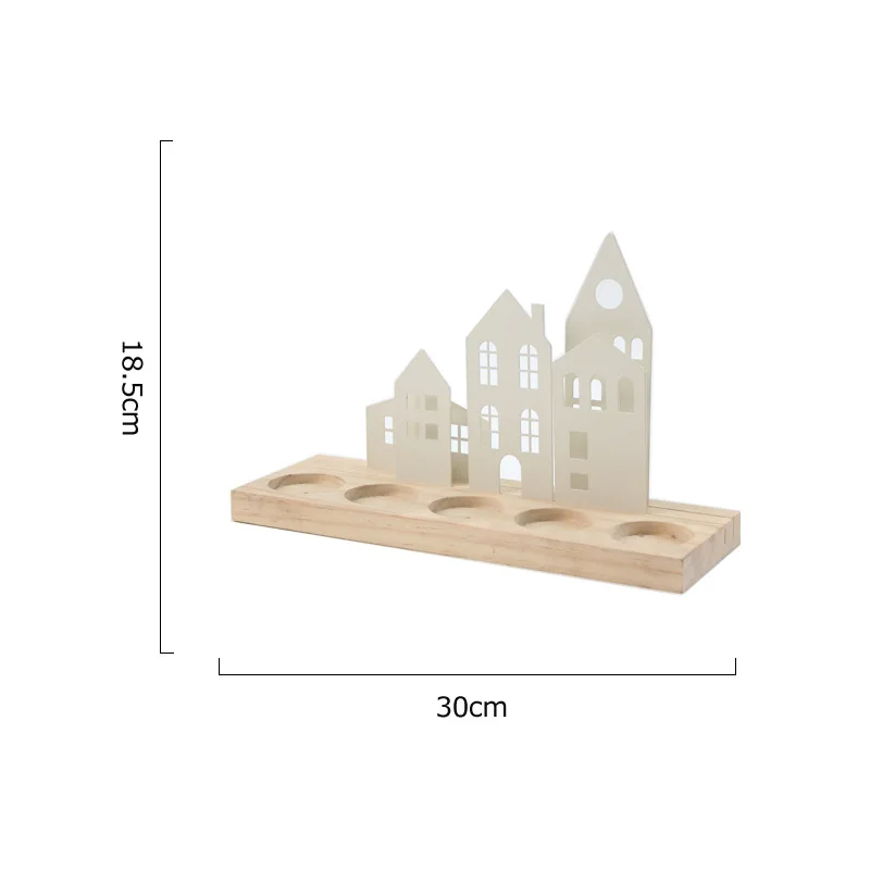 

Ins скандинавский подсвечник из кованого железа, моделирование дома, украшение для гостиной, деревянная свеча ручной работы, светильник для украшения ужина, свеча