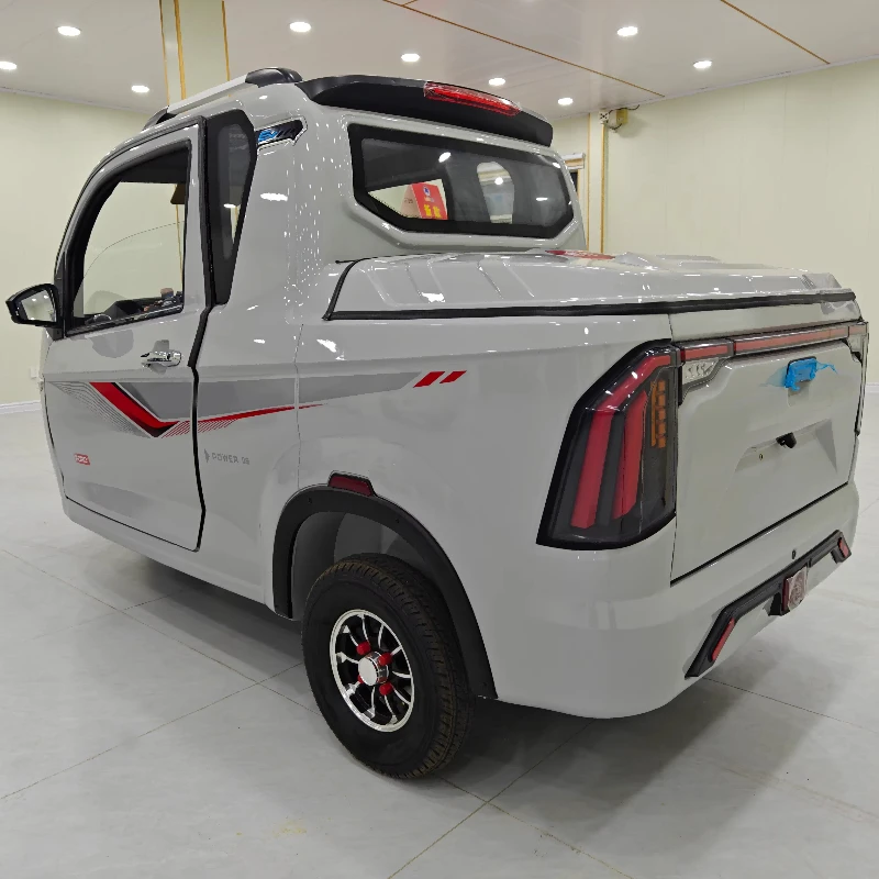 60V 1500W electric pickup motorcycle with closed cab and open body