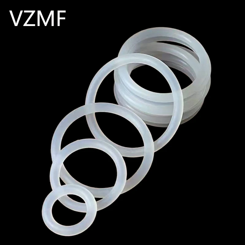 VMQ O RING CS 5mm OD 15~120mm White Silicone Sealing Ring Food Grade Silicone Insulation Shape Sealing O-ring Silicone Ring