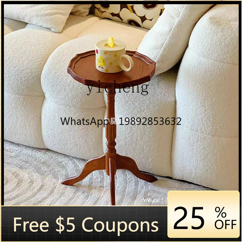 

1 medieval French sofa side table living room solid wood coffee table American retro coffee table
