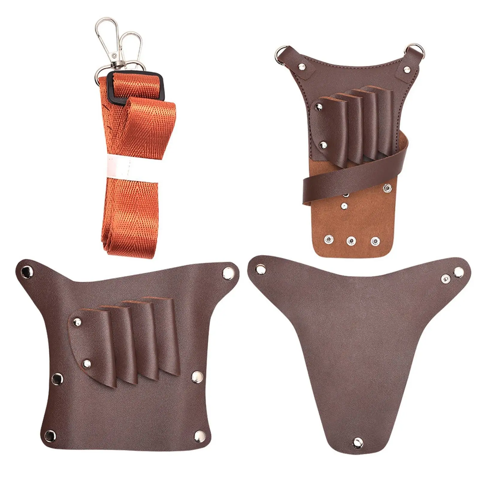 Hair Scissors Pouch Salon Barber Belt PU Leather Professional Hair Cut Tool Waist Bag Waist Shoulder Belt for Salon Men Women