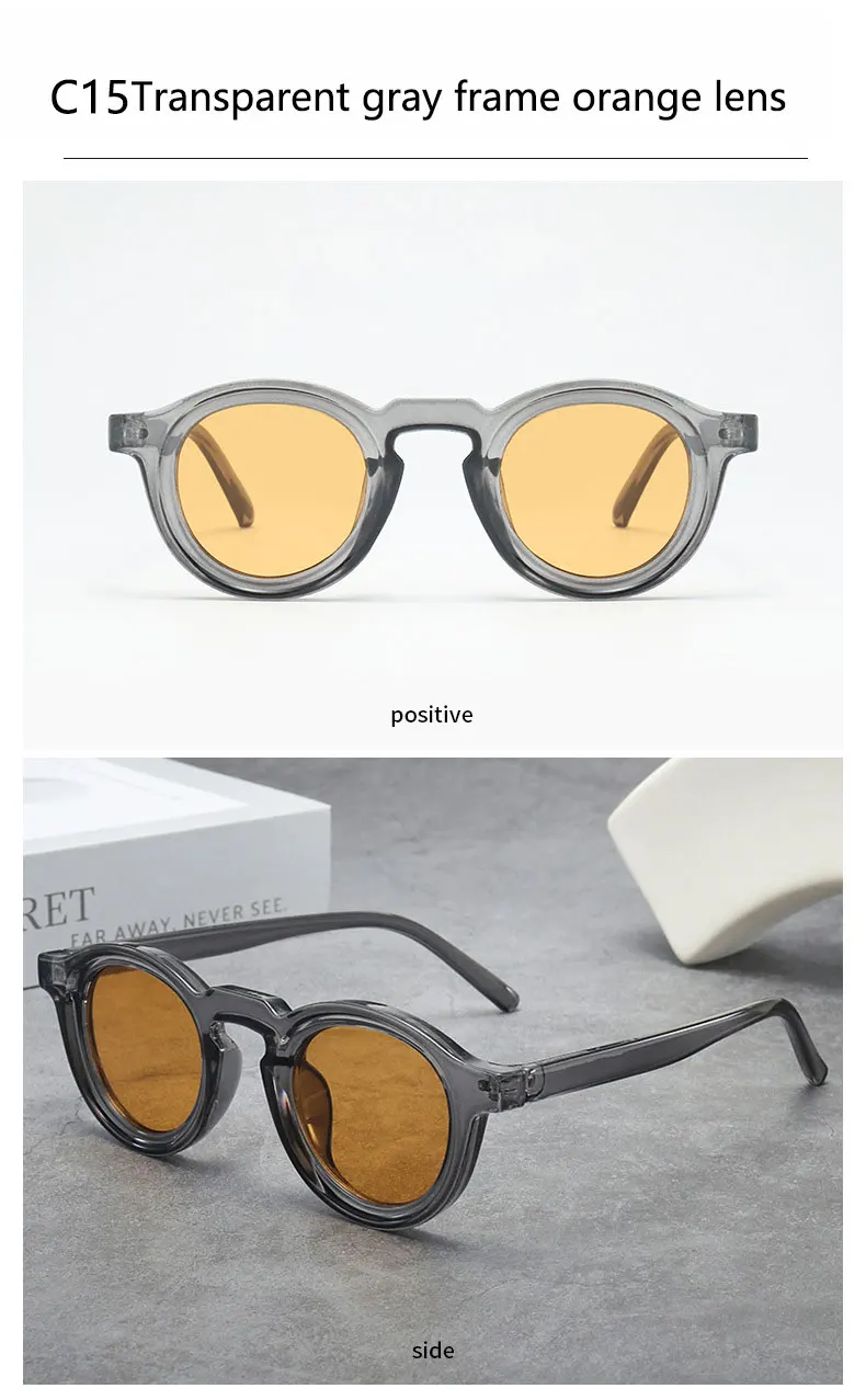 2025 Retro-Sonnenbrille mit dickem Rahmen, ovale Sonnenbrille für Herren, amerikanischer Stil, graue Brillen, Retro-Leopardenmuster-Brille, UV400-Rezept – Detail 26