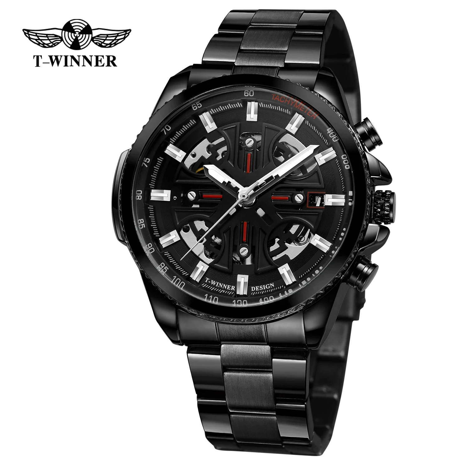 

Высококачественные дизайнерские роскошные мужские часы WINNER из нержавеющей стали, механические часы со скелетом и автоматическим механизмом, военные водонепроницаемые мужские часы
