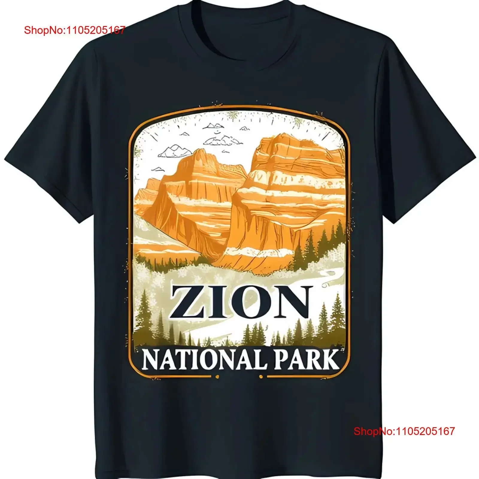 Vintage Zion Park T Shirt Black with Bold Mountain Design vintage Washed homme designer clothes Stylish Top For Everyday Wear