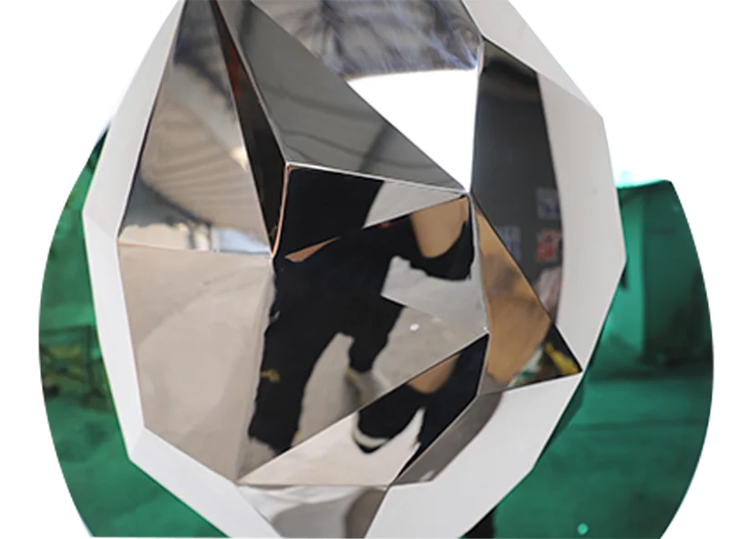 %S_ Metal Crafts Custom Worker Gold Modern Silver Home Metal Crafts Large Concave Plated  Mirror Metal Wall Sculpture