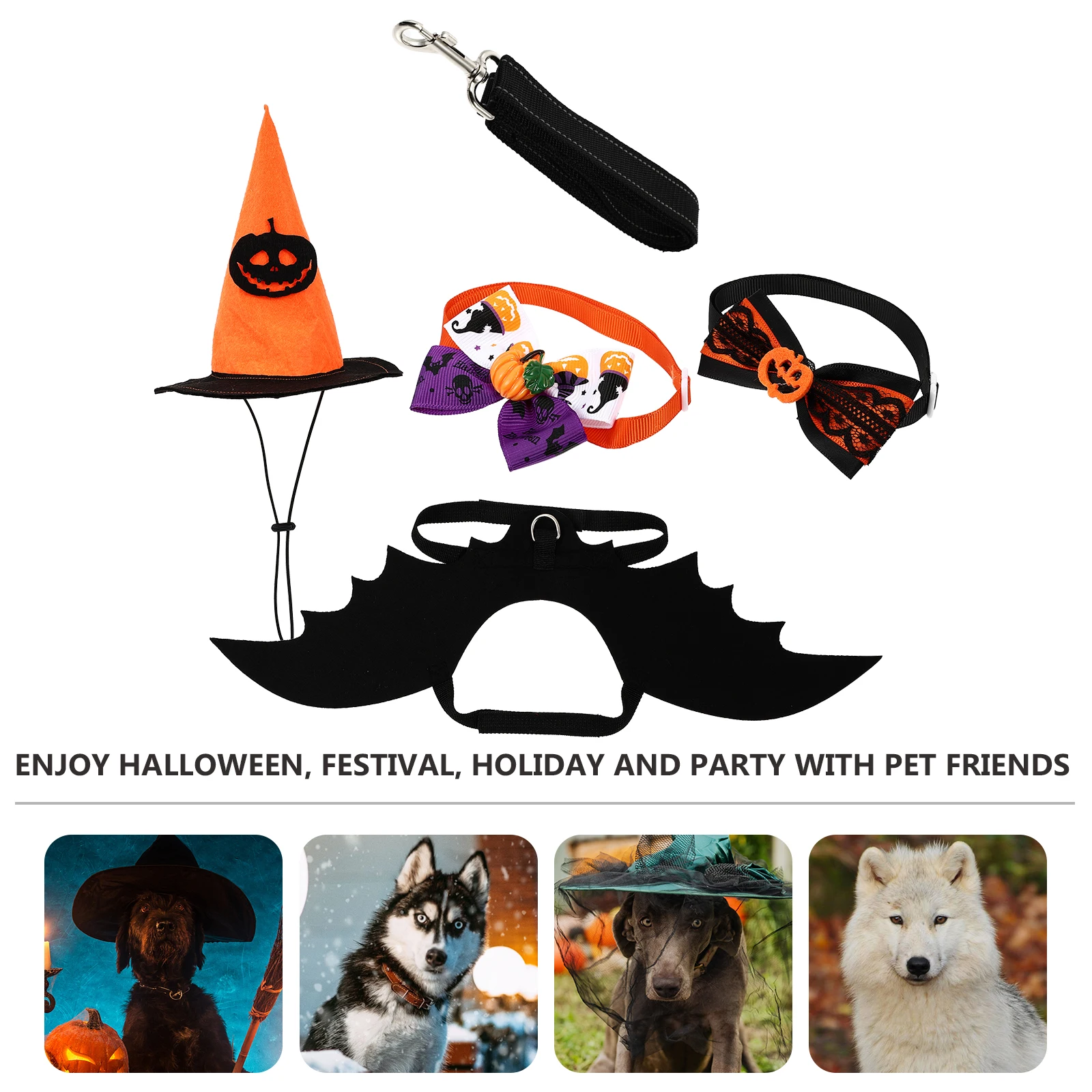 

Costume Set Dog Costume Wing Adjustable Pet Hat Halloween Supplies Decorative Apparel Lightweight Comfortable Pet Wear