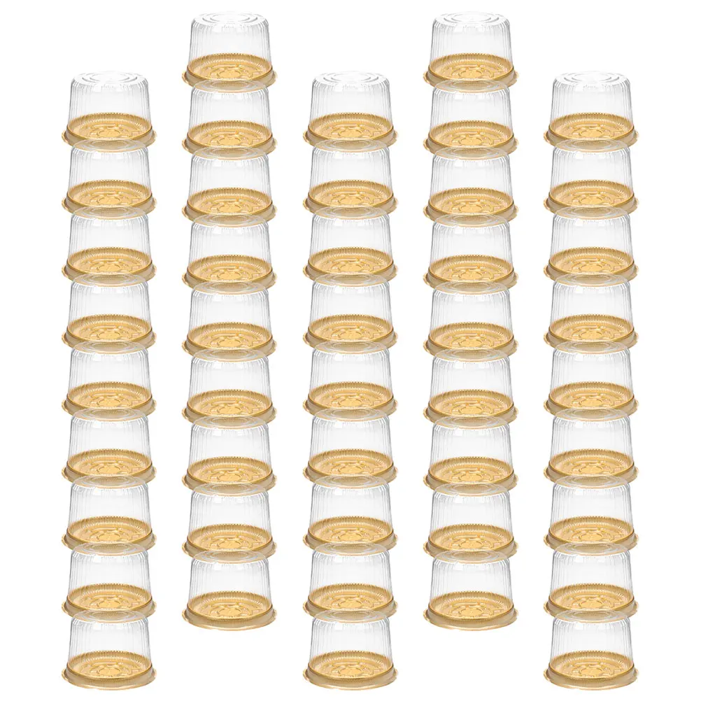 

50pcs Cake Boxes Clear Containers with Lid for Cakes Transparent Dessert Packaging Treat Boxes Plastic Carrier