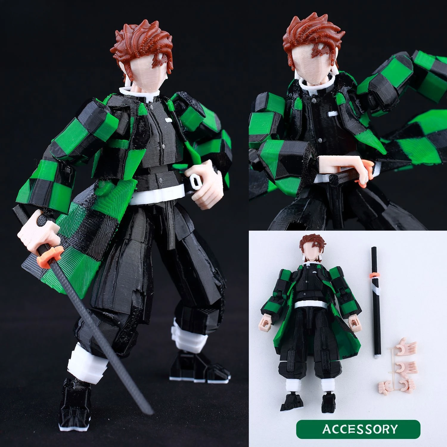 3D Printed Kamado Tanjirou Action Figures Anime Multi-Jointed Shapeshift Toys Action Figures Mannequin Model Ornaments Gifts Toy