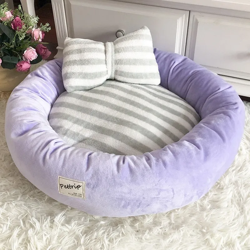 Winter Plush Insulation Circular Pet Litter Mat Dog Bed Soft Comfortable Thickened PP Cotton Breathable Cat Bed Dog Accessories