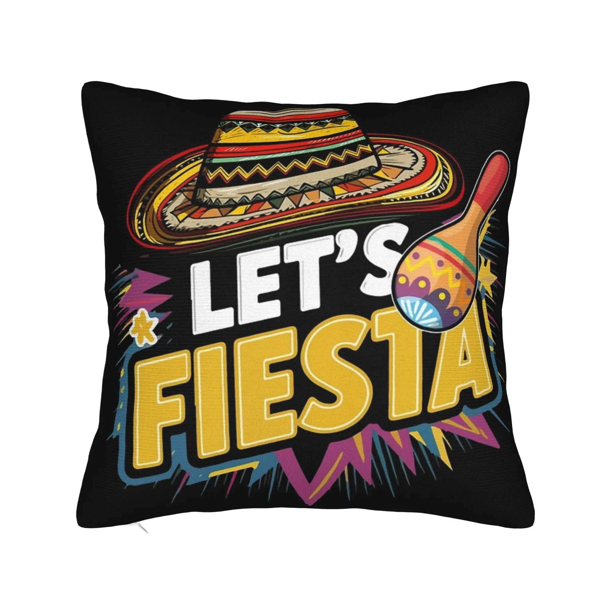 Let's Fiesta Cinco De Mayo  Pillow Covers Stuff Printed Cushion Cover Decor  Pillow Case Cover Home Multi-Size