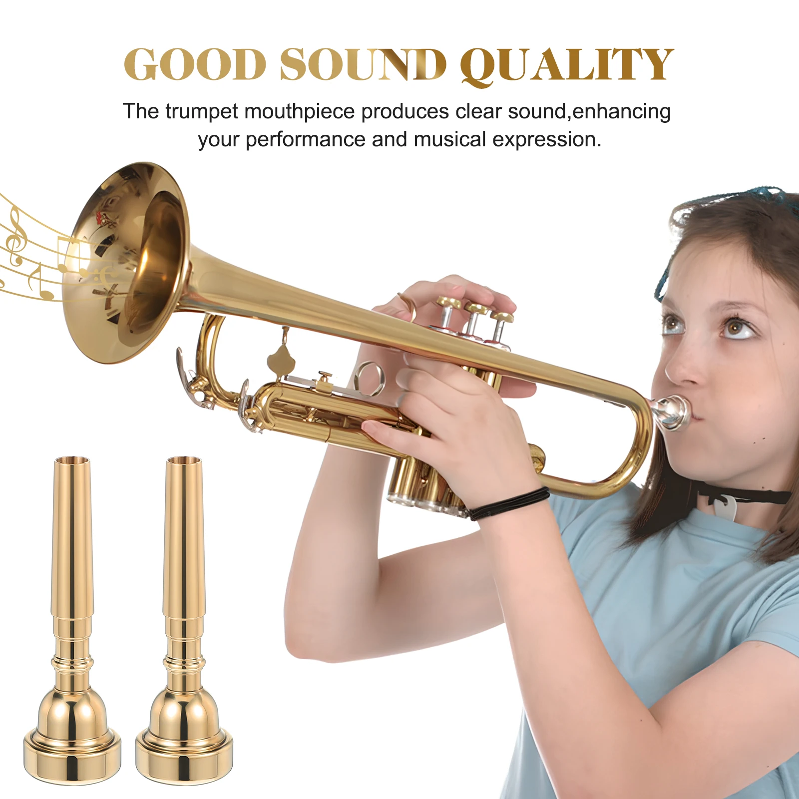 

Golden Mouthpiece Brass Trumpet Accessories Stylish Design High Quality Sound Durable Easy Carry Perfect for All Players