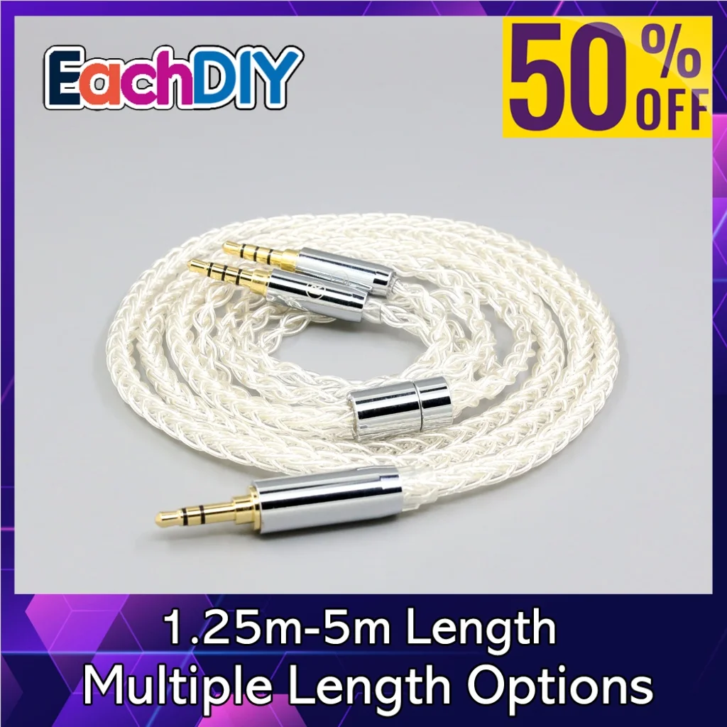 

8 Core 99% 7n Pure Silver Palladium Earphone Cable For Crosszone CZ-8a CZ-1 CZ-10 Headphone LN008507