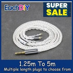 8 Core 99% 7n Pure Silver Palladium Earphone Cable For 0.78mm 2pin BA  W4r UM3X UM3RC JH13 High Step LN008394