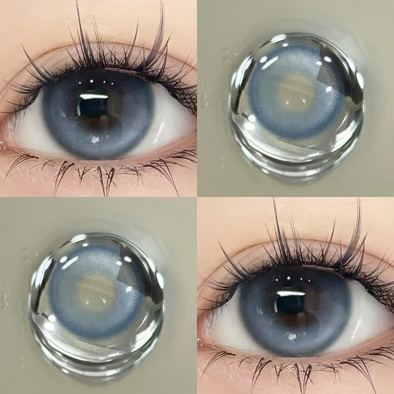 DuoXiu 1Pair New Freshly Colour Contacts Lenses Doll Natural Eye Lenses Dark Blue  Beauty Pupil Green Gray Lenses Free Shipping