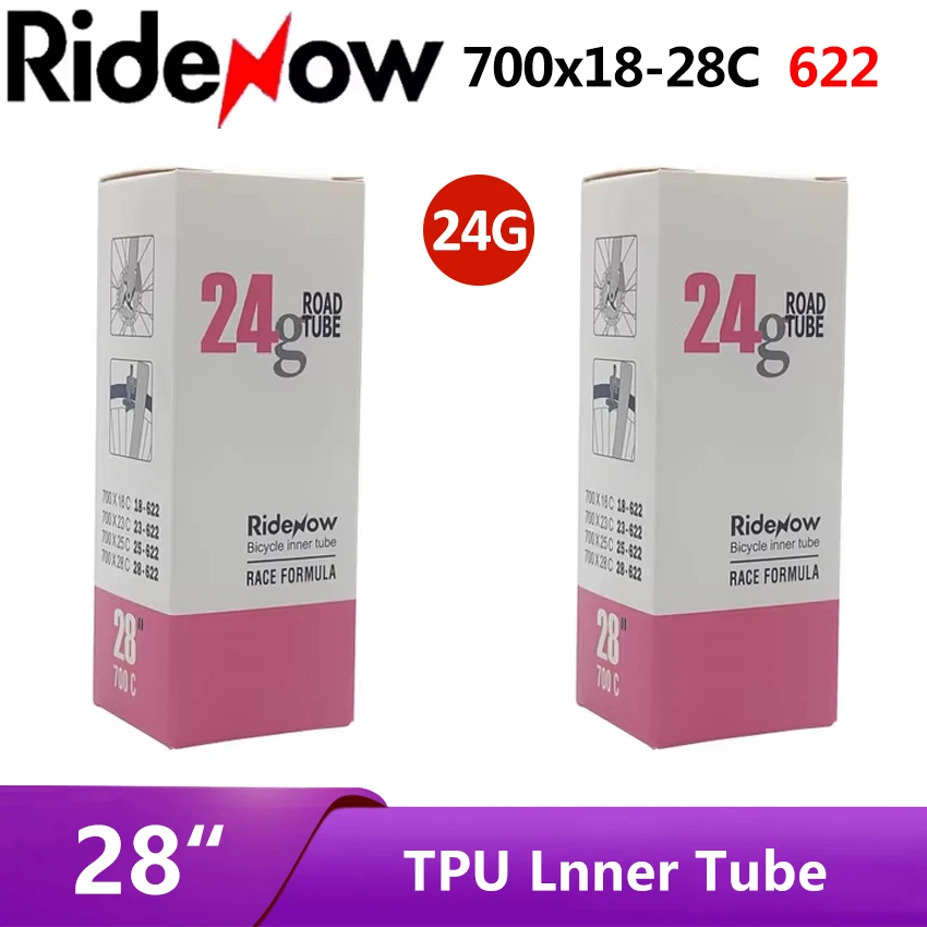 

RideNow Inner Tube 700C Road Bike 700x18 23 25 28 32 35 37 40 47C Bicycle TPU Tire French Valve 45/65/85 MTB Bike Cycling Tyre