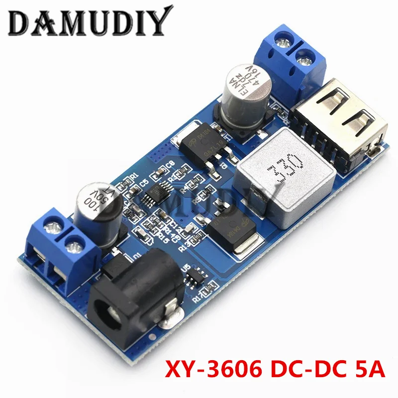 5pcs/1pc DC 5A Step-down Power Supply Module 24V/12V Wide Voltage 9-36V to 5V Power Converter XY-3606