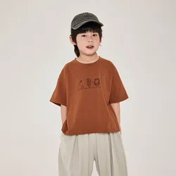 2024 New Summer Kids cartoon short sleeve T shirts fashion Boys cotton loose Tees Korean style Tops