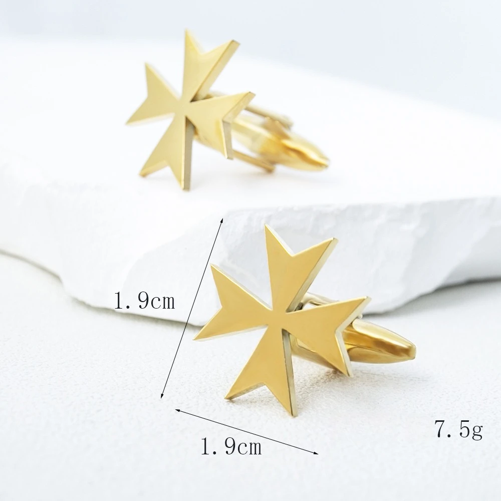 أزرار أكمام صليب مالطي للرجال من الفولاذ المقاوم للصدأ قميص الكفة الفرنسية ملحقات أزرار بدلة زفاف العريس