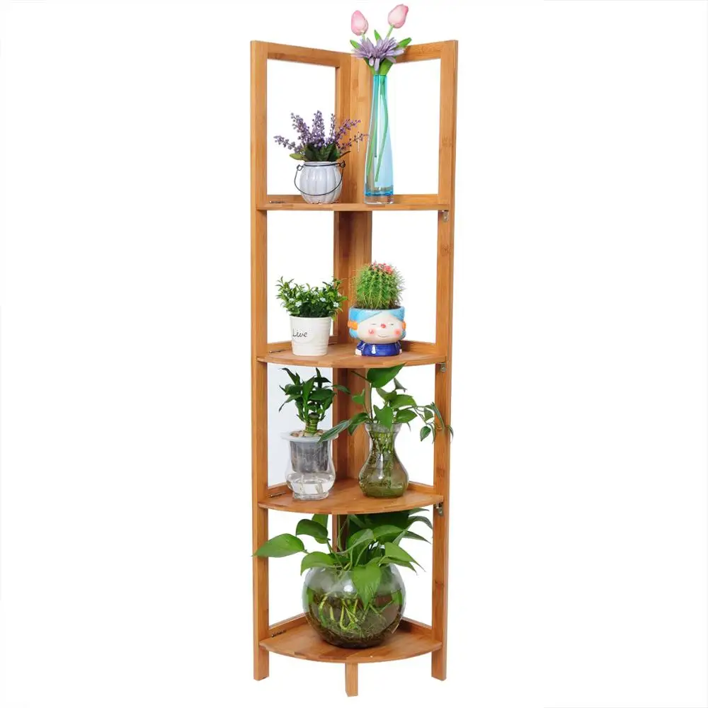 1 Stück Platzsparendes Bambus-Pflanzenregal 27x38x120cm Eck-Badezimmerregal Küchenregal Toilettenregal Dusch-Shampoo-Organizer