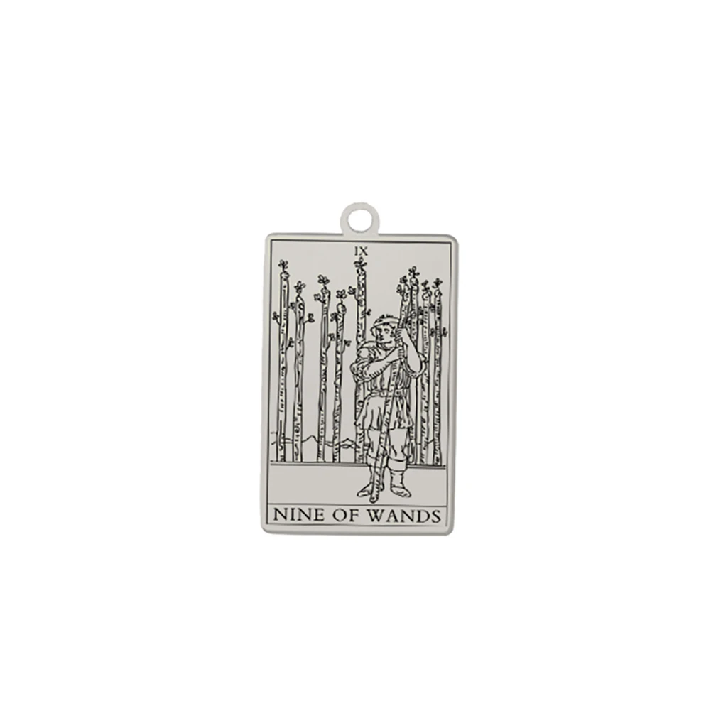 Dawapara Zauberstäbe Tarot Karte Anhänger für Halsketten Ohrringe Kleinere Arcana Edelstahl DIY Charme für Schmuck Machen – Detail 14