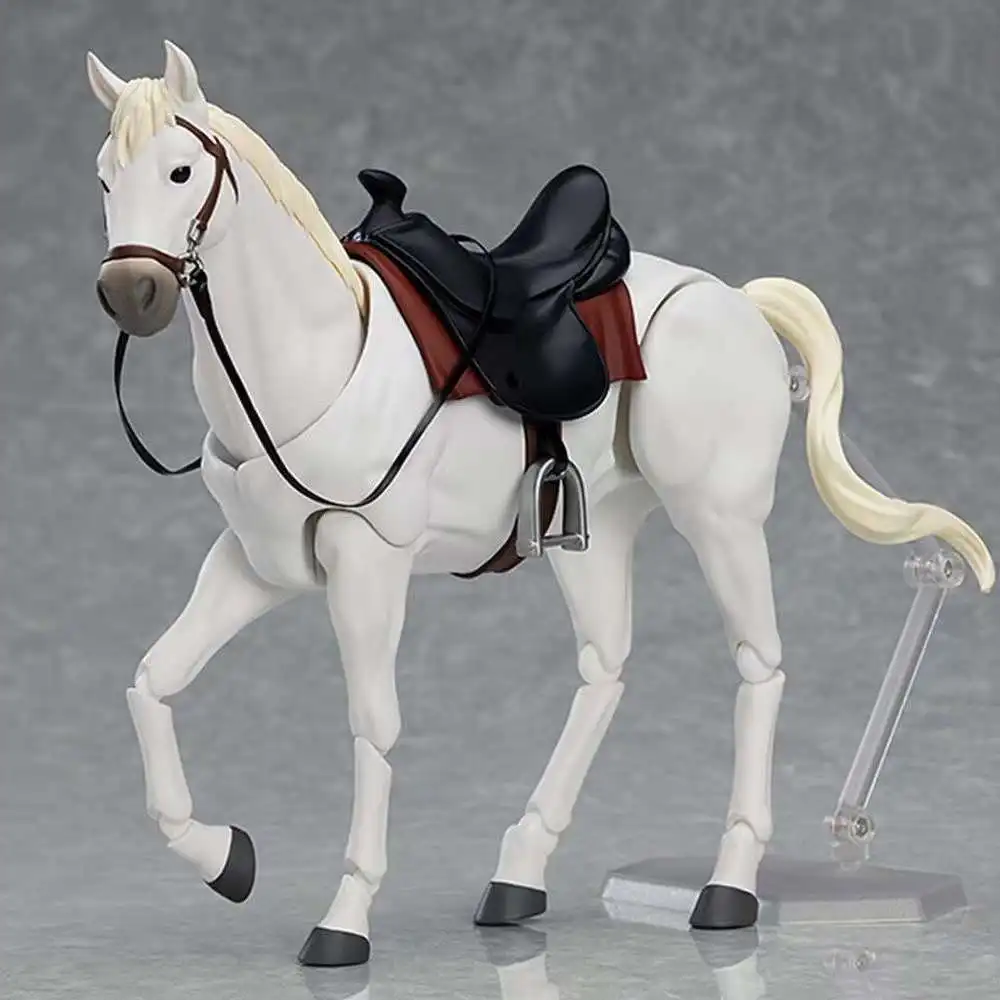 New 4pcs Horse Figma 490 Scene Ornaments PVC Joints Movable Figure Model Toys 16cm