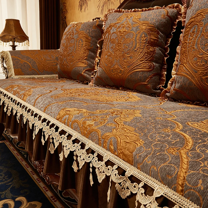 Luxury Jacquard Sofa Cover Home Decoration Anti-slip Wear-resistant Sofa Seat Towel Living Room Couch Armchairs Protective Cover