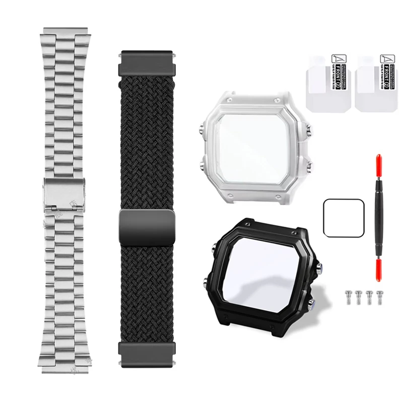 For Casio AE1200 Case Mod kit Modification All Metal Case 3299 AE-1200 bezel glass waterproof ring kit Solid Stainless Steel