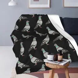 Pigeon Walk 2020, Black Background Blankets Soft Warm Flannel Throw Blanket Plush for Bed Living room Picnic Travel Home Sofa