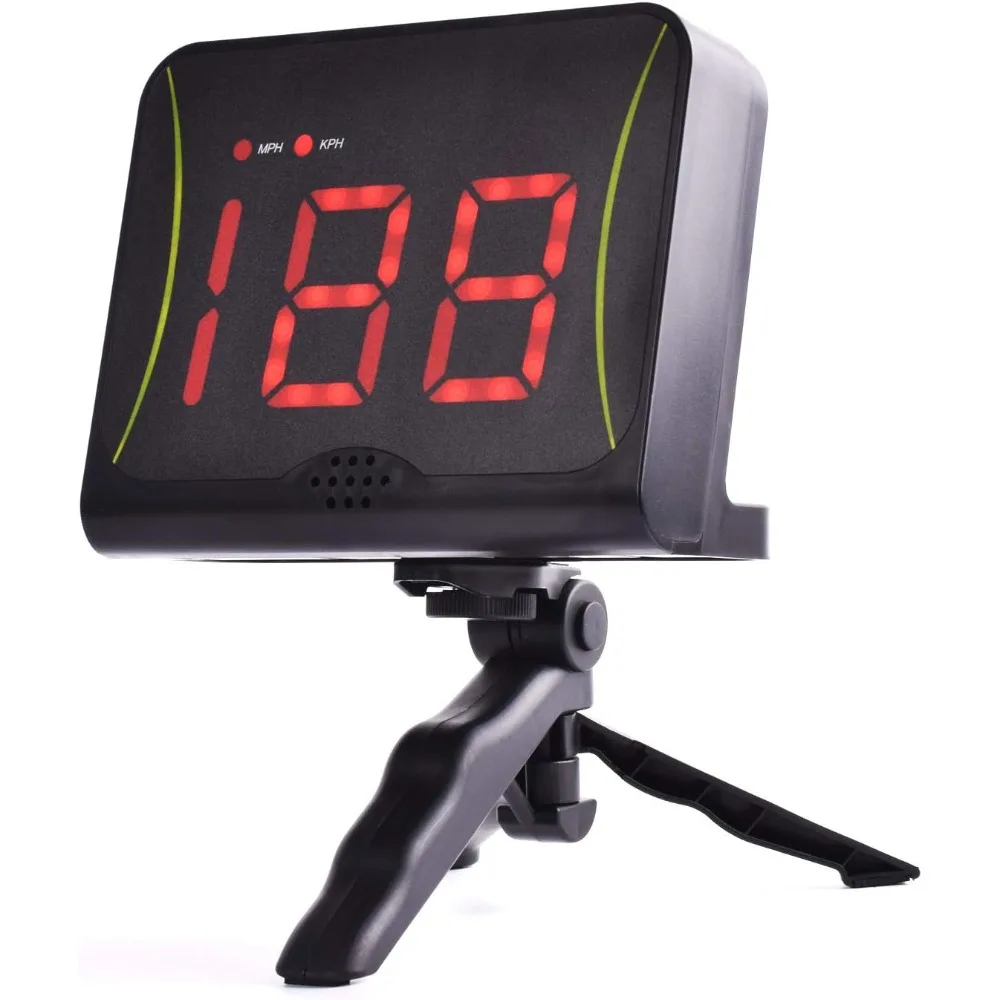 

Swing Shoot Pitch Speed Radar with Red Digital Display and Voice Out, Hands Free, Free Standing, Portable Sports Speed Training