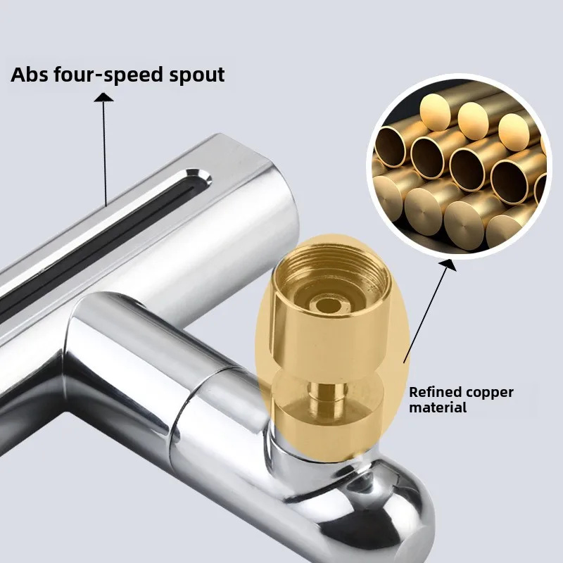 Universal Faucet Raindance Nozzle Waterfall Rotating Four-stop Anti-splash Water Artifact Kitchen Hot and Cold Faucet Extender