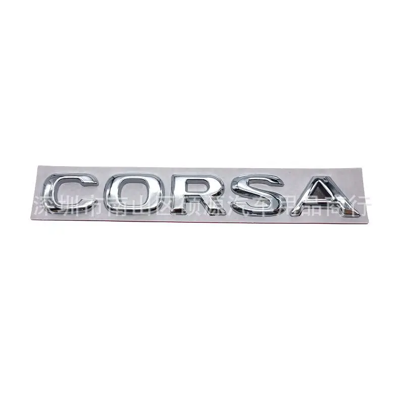 3D Metal CORSA Letter Car Emblem Badge Sticker Fit Opel Corsa Rear Trunk Side Fender Hatchback Car Styling Modification Decal