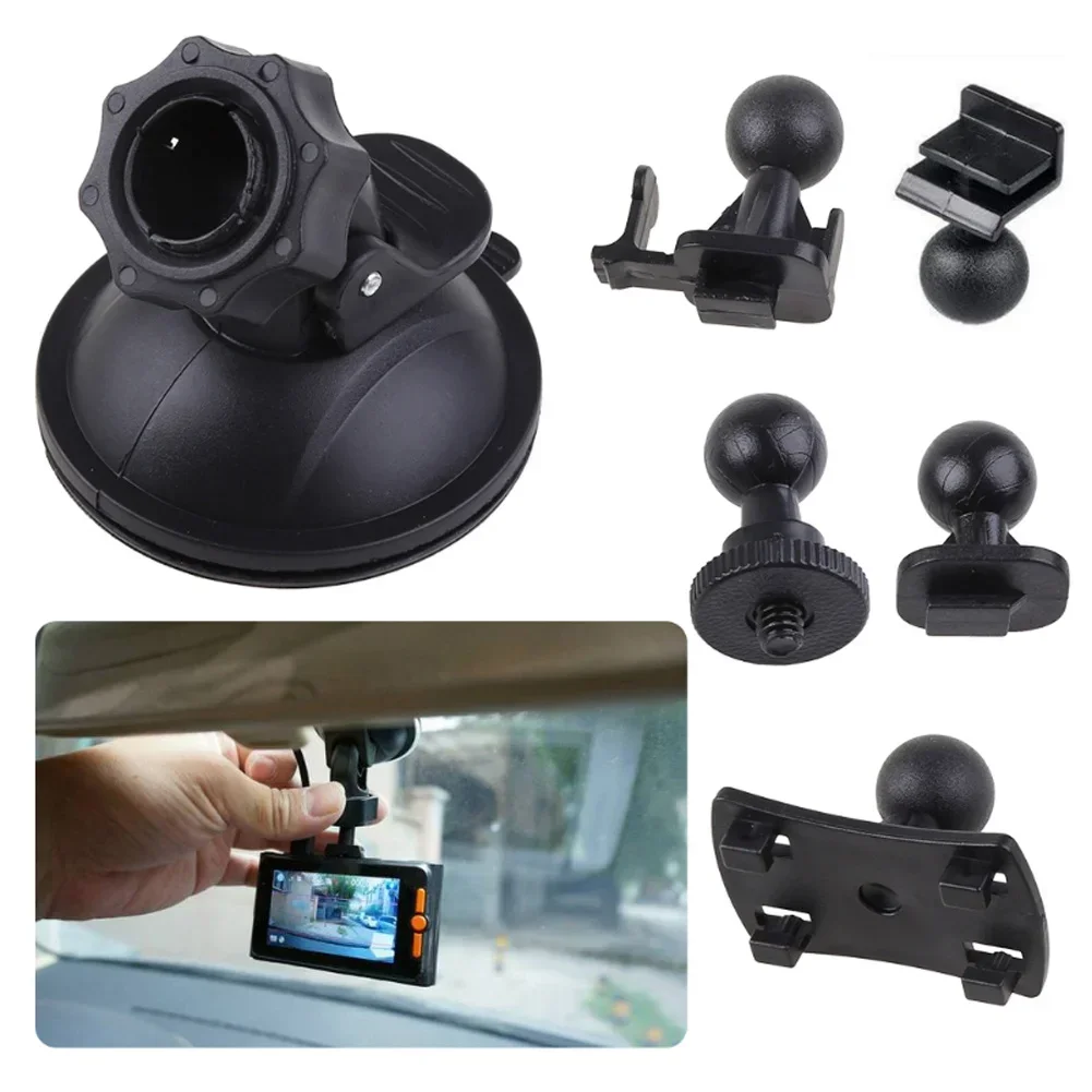 Car Suction Cup For Dash Cam Holder +5 Adapter Car Windshield Rotating Mount For Driving DVR Camera Bracket 1x