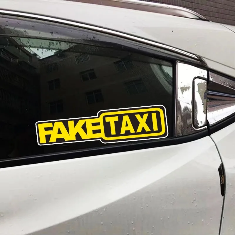 

5Pcs Fake Taxi Reflective Stickers for Car Bumper Fender Funny Self Adhesive Vinyl Decal for SUV Truck Motorcycles Bicycles