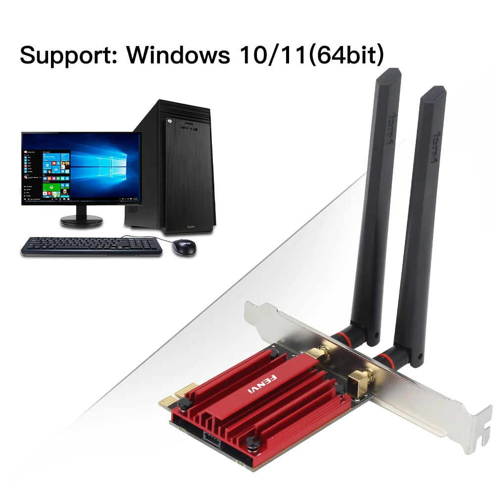 Imagem -06 - Adaptador Wi-fi Fenvi-pcie Intel Be200 sem Fio 8774mbps Bluetooth 5.4 802.11ax 5g 6ghz Placa de Rede para Win10 11