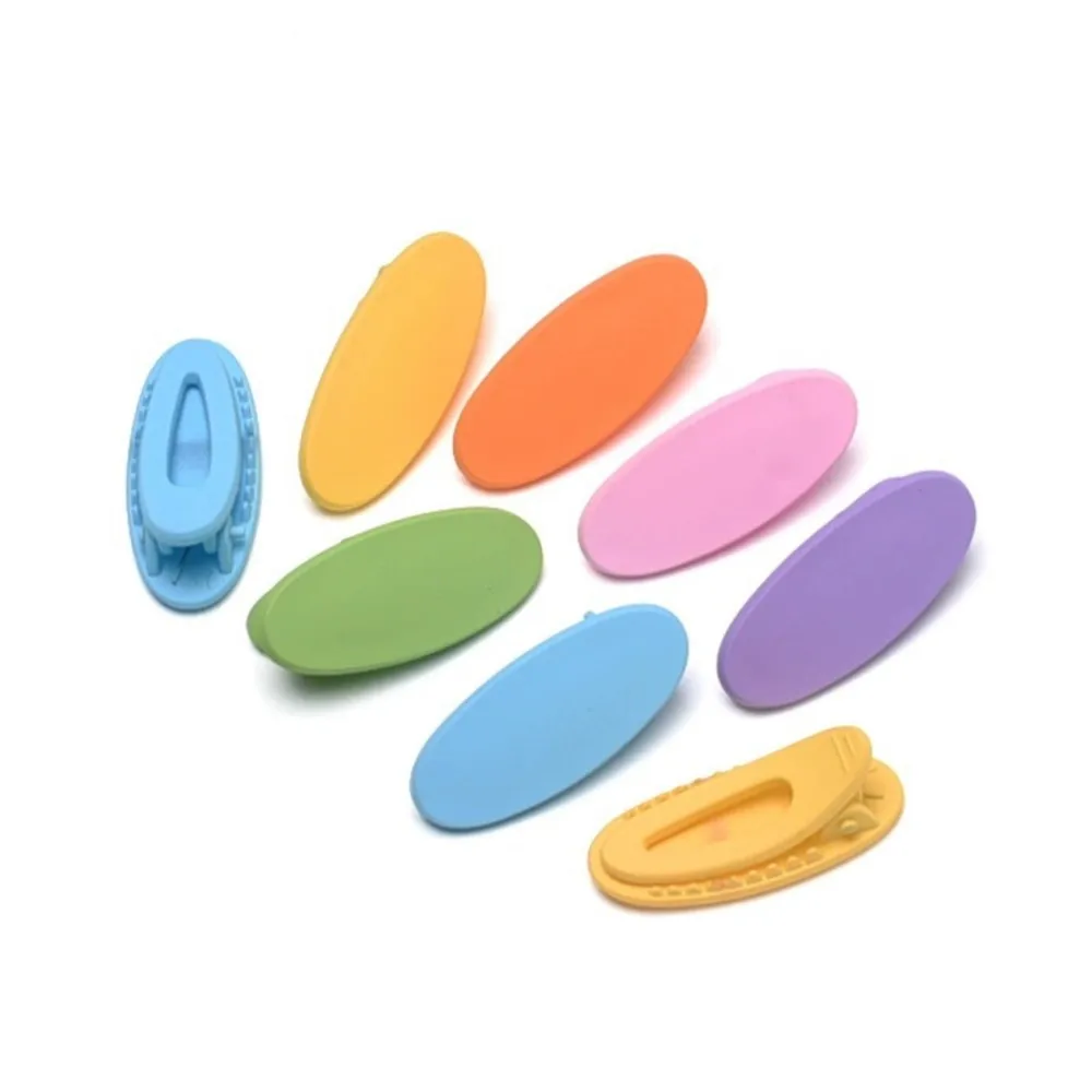 10Pcs 40mm Cute Colored Plastic Oval Girls Hairclip Setting Base For DIY Kids Hair Clip Jewelry Making Hair Barrettes Accessorie