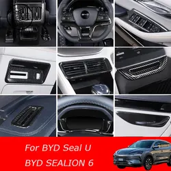 For BYD Seal U Sealion 6 Song Plus RHD LHD 2026 2025 Carbon fiber color Interior Decoration Cover Stickers ABS Accessories