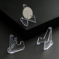 10PCS Transparent Acrylic Coin Display Stand Commemorative Coin Mini Stand Badge Display Stand Arranged