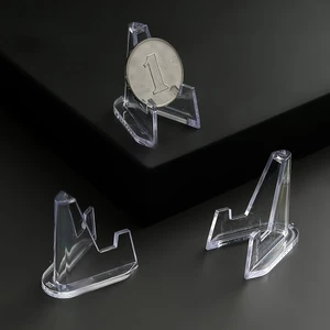 Transparente Acrílico Coin Display Stand, Mini Badge Stand, comemorativo arranjado, 10pcs 8 principais vendas palangana transparente - №7