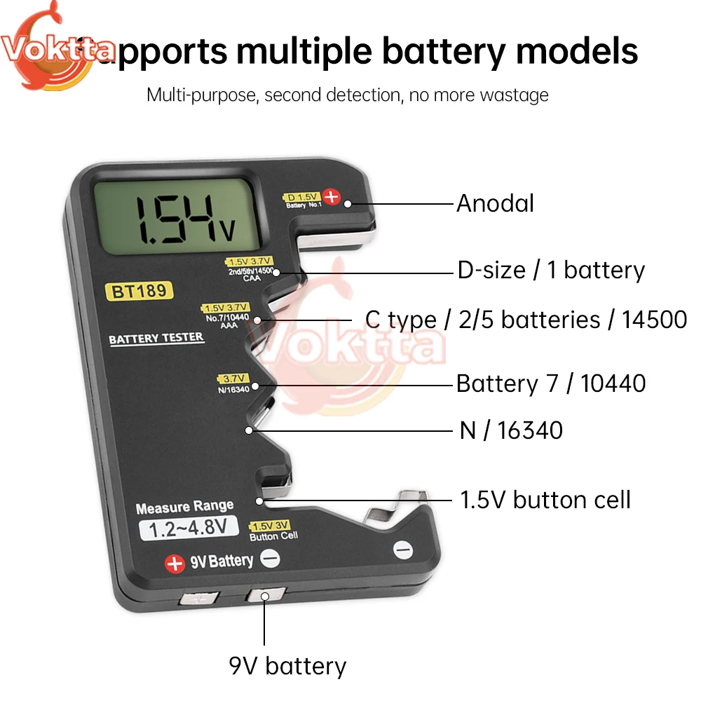 バッテリー表示,3V, 1.5V,ミニ外部銀行検出ツール,ユニバーサル,aa用