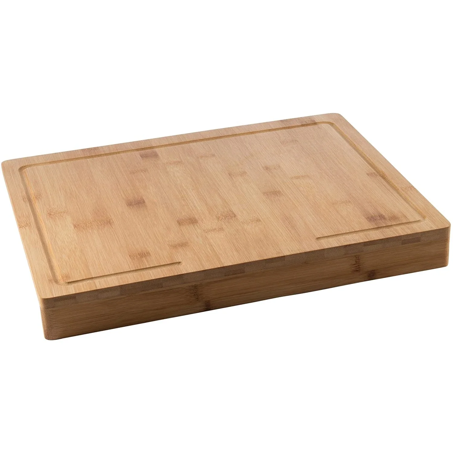 Tabla de Corte de Bambú Ecológico Libre de Alérgenos para Cocina y Bar con Borde Práctico