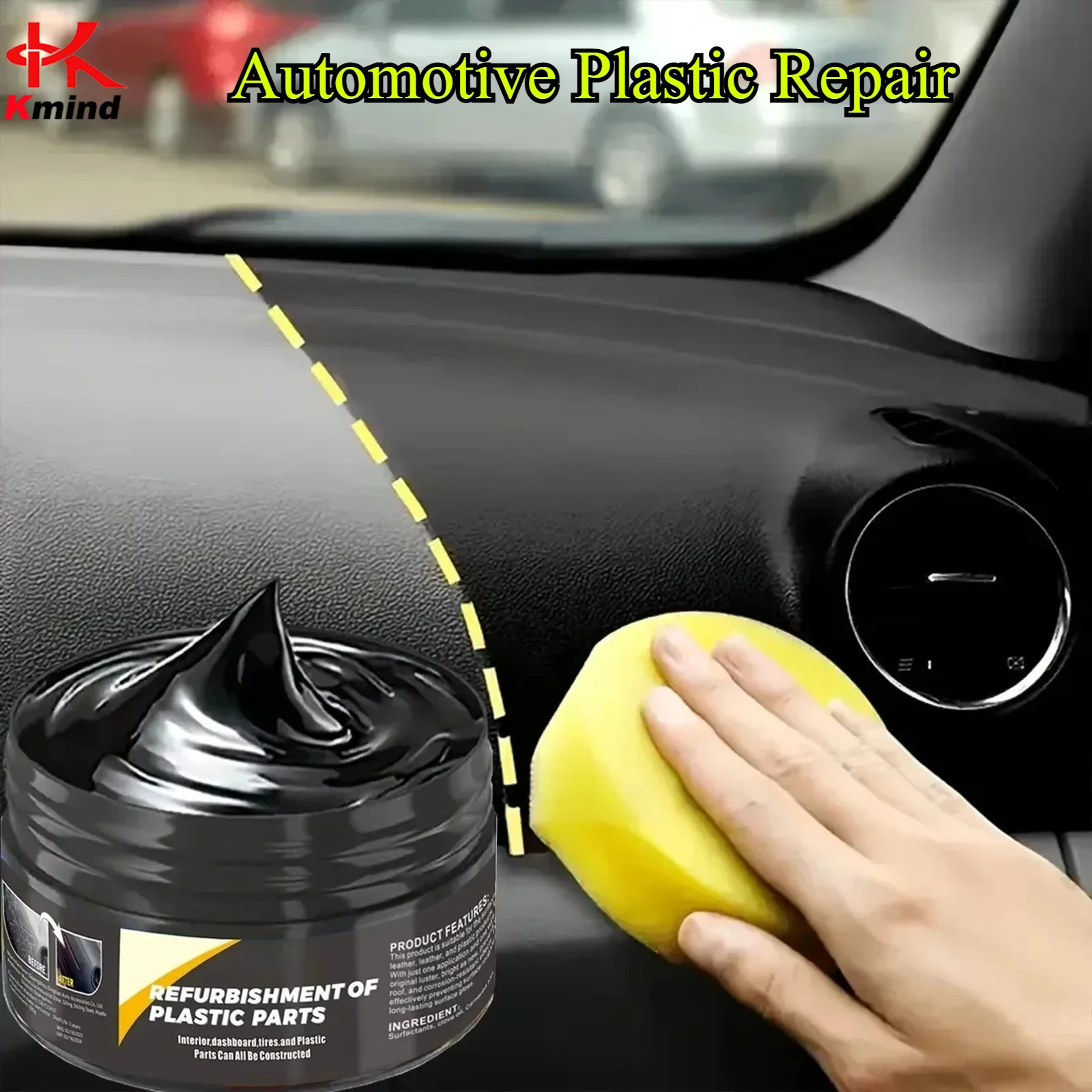 

Car Interior Plastic Leather Scratch Repair Paste Automotive Anti-Aging Polishing Wax for Steering Wheel Seats Tires Restoration