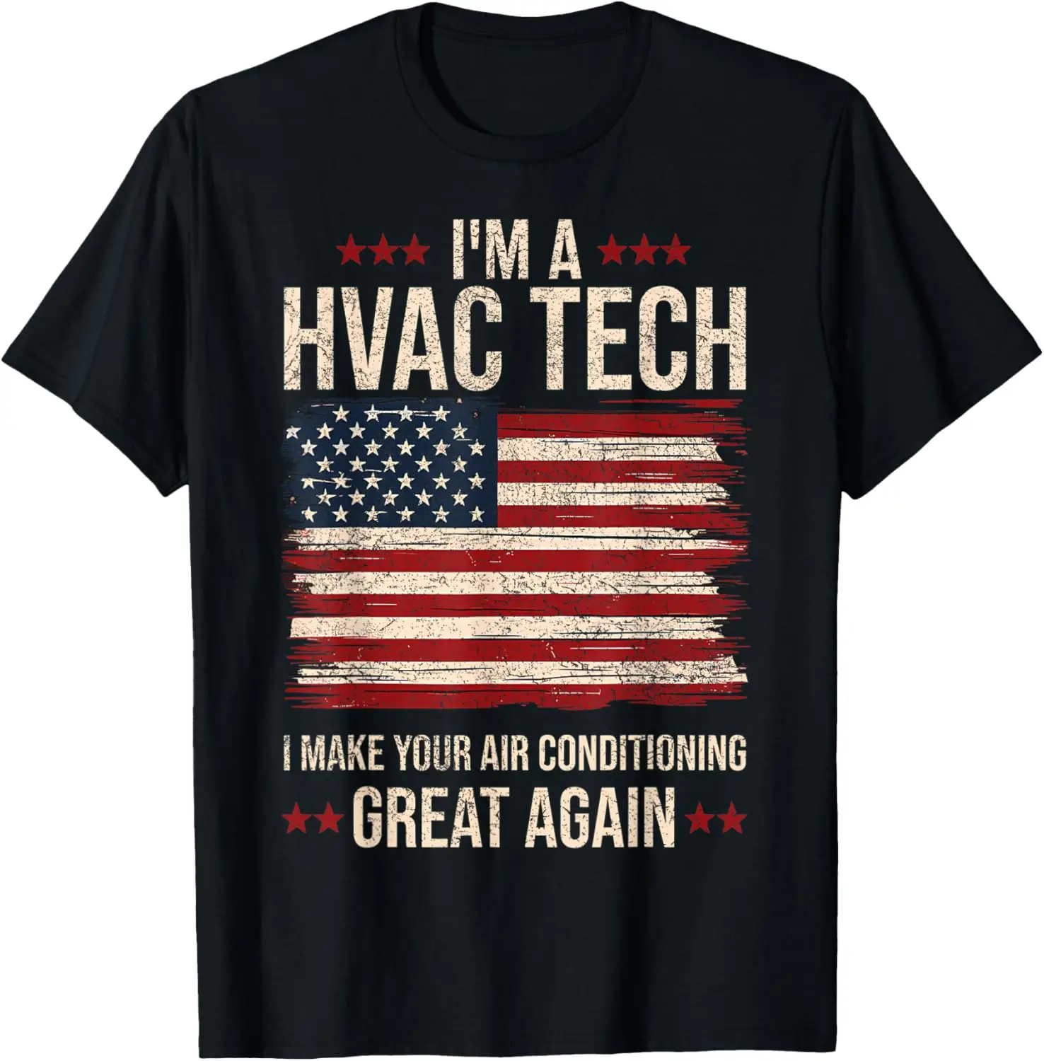

Make Your Air Conditioning Great Again HVAC Tech USA Flag T-Shirt