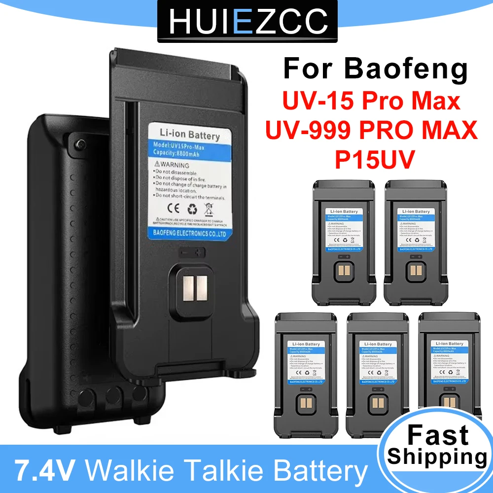 

UV-15 Pro Max Battery 8800mAh For Baofeng UV-999 Pro Max P15UV Walkie Talkie Compatible Rechargeable Spare Battery 2-Way Radio