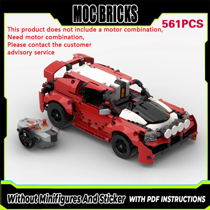 Modelo de Coche de Carreras, Bloques de Construcción MOC, Funciones de Potencia, Coche de Rally, Tecnología Modular, Regalos, Juguete de Ensamblaje para Niños